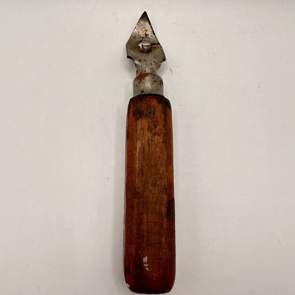 Vintage Edlund Co Inc Wood Handle Bottle Opener Can Piercer Burlington VT USA